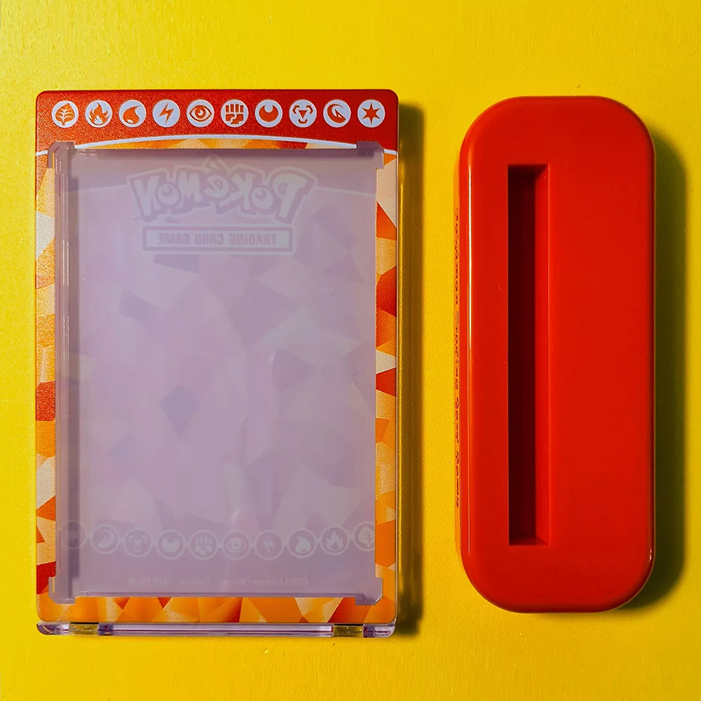 Custom Pokemoned Armarouge Ex Printed Patterns One Touch Magnetic Card Holder Protector Case With Display Base Stand