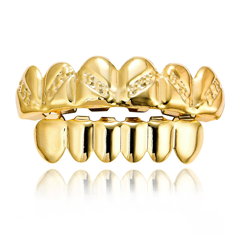 Топ и низ микро проложить Bling стоматологический фианит льдом унисекс хип-хоп вампир тело ювелирные изделия золотые зубы алмаз Grillz