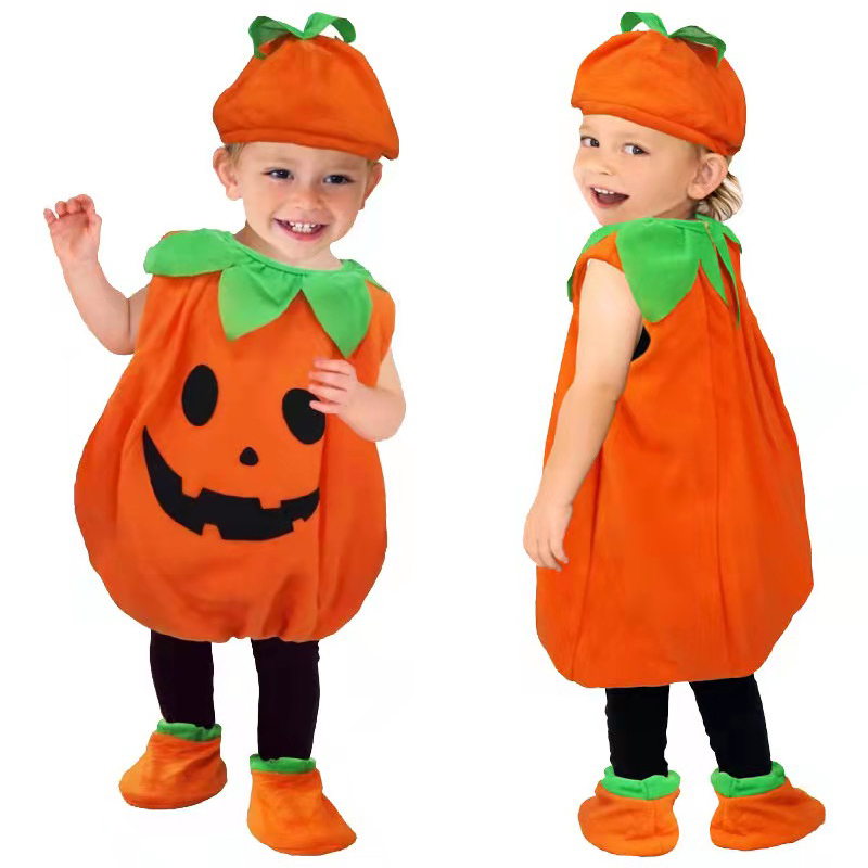 Halloween costume pumpkin suit COSPLAY children's performance dress up costume unisex