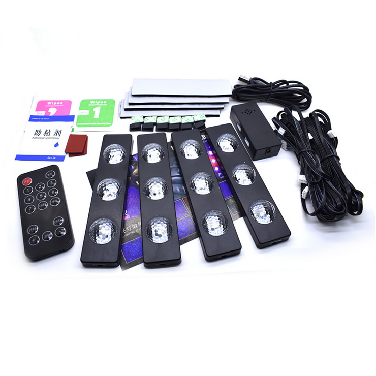 Музыкальное Голосовое управление USB RGB Автомобильный интерьер светодиодная атмосфера Декоративная полоса освещения Звездный RGB подсветка для салона автомобиля