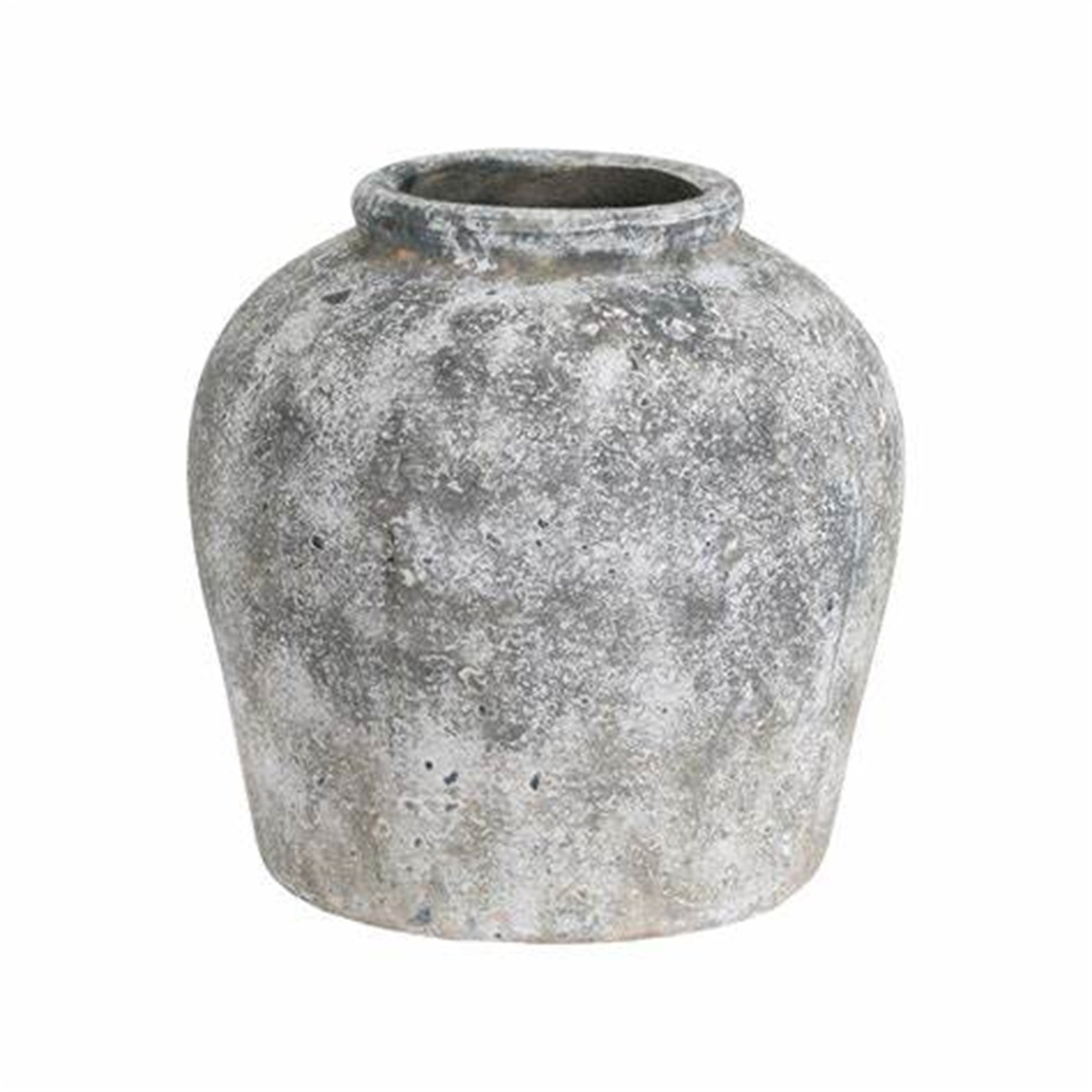 Deedgreat Ceramic White Flowers Vases Large Size Desktop Decoration Vase Simple Hand Made Stone Vase For Home Decor