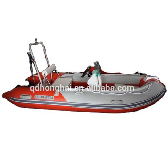 CE 4.7m white New style made in China fiberglass inflatable boat for summer sports leisure