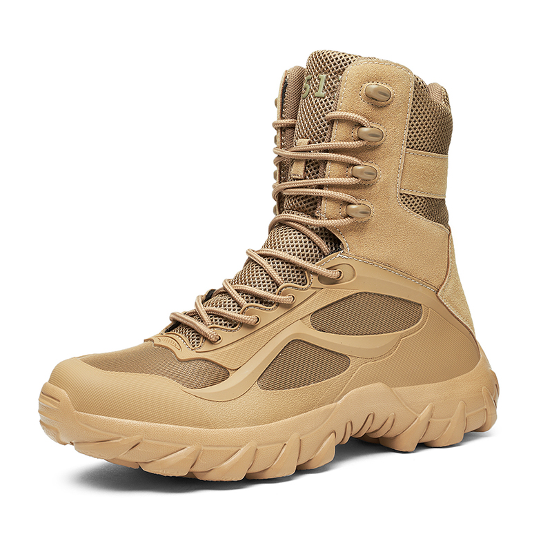 Plus Size New Models High top Quality Leather Ankle Desert Army Shoes Men Military Tactical Boots Hiking boots