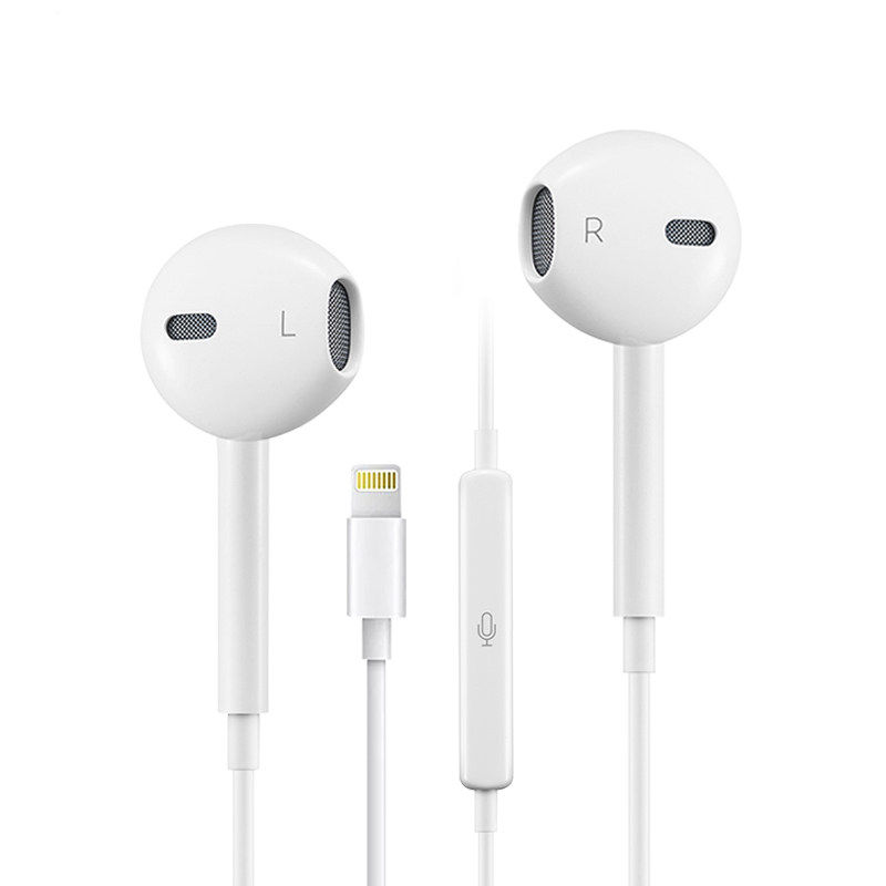 Оригинальные bluetooth-наушники с разъемом lightning и микрофоном для apple, наушники-вкладыши с разъемом lightning для iphone 7, 8, x, xr