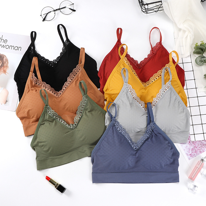 Comfortable New Design Seamless Tube Top Girl Padded Full Cup Sleep Traceless Vest Tank Top Bra