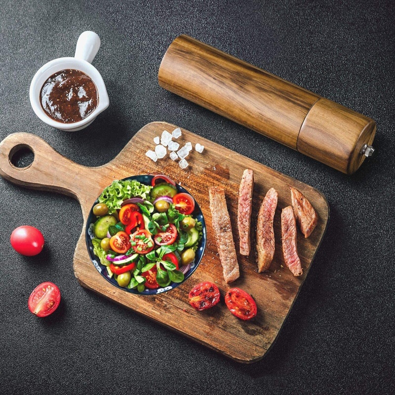 CHANGZE Best Selling 100% Natural Acadia Wooden Salt And Pepper Grinder Set For Wholesale