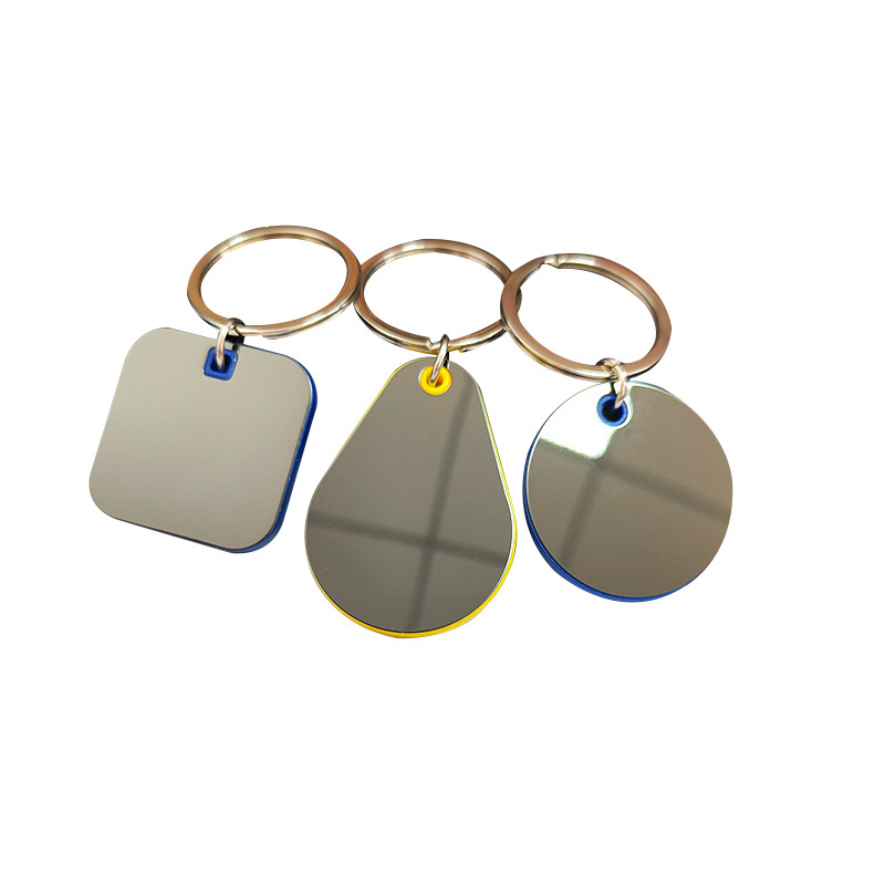 Manufacturer droplet shaped key chain pear shape plastic tungsten steel sheet advertising company gift teardrop shape keychain