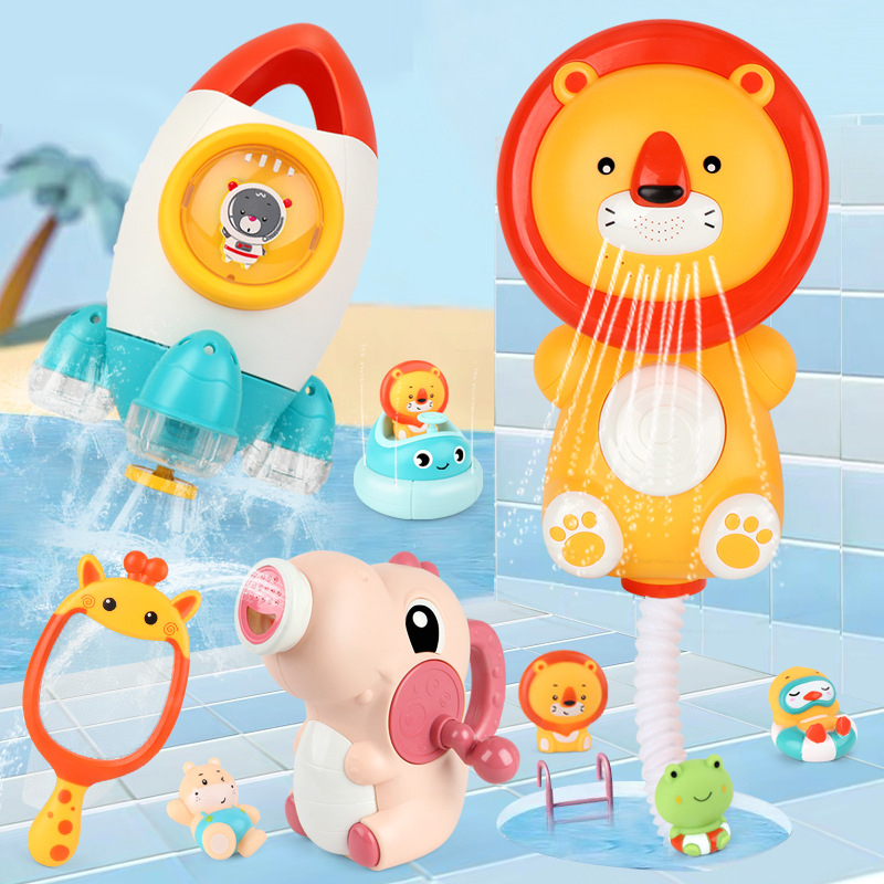 Игрушки для ванны из АБС-пластика, детская игрушка-ракета для детей, заводная игрушка, милый подарок с животными, Нетоксичная Экологически чистая детская игрушка для ванны