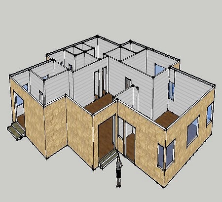Современная вилла Daquan 260m2 с легким стальным каркасом