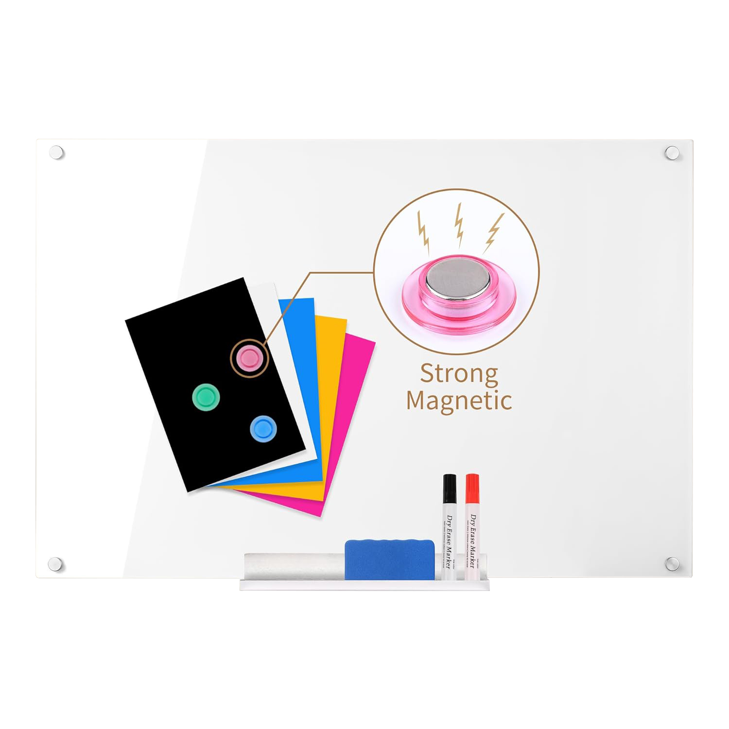 Customized Frameless Acrylic Magnetic Dry Erase White Board for Kids Students Adults