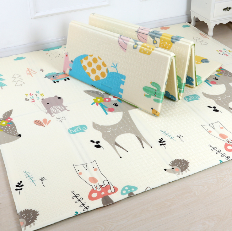 Детский складной игровой коврик, игровой коврик, коврик для ползания, двусторонний водонепроницаемый портативный двухсторонний детский коврик для малышей