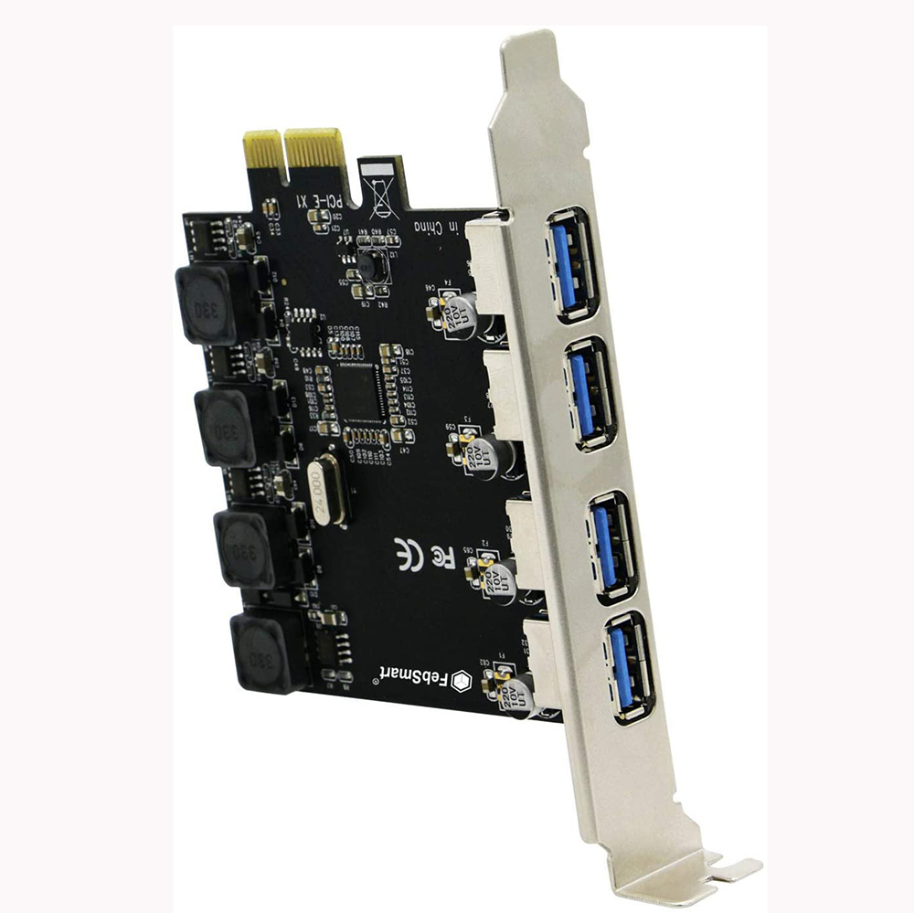 Супербыстрая плата расширения PCI Express(PCIe) с 4 портами USB 3,0, 5 Гбит/с, для Windows сервера, XP,7,Vista,8,8.1,10, самопитание