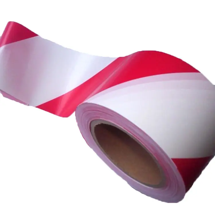 PE  3" non adhesive Custom Barrier Barricade Plastic Roll red and white warning barrier tape