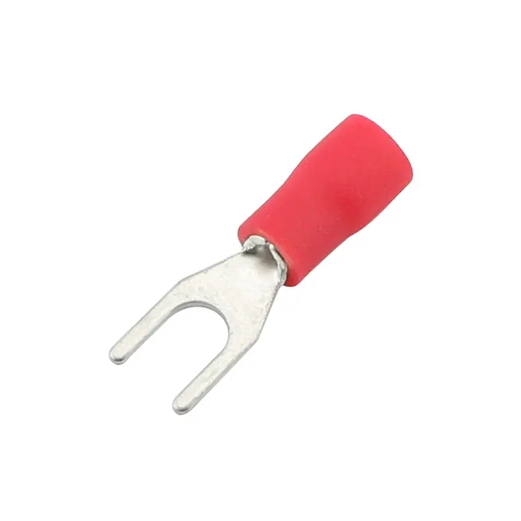 Sv1.25-6S Awg22-16 1/4 Pvc Insulated Copper Cable Electrical Spade Terminal Lug Crimp Fork Connectors Insulating Terminal