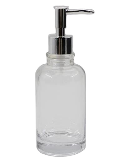 Handmade Glass Lotion dispenser with ABS chromed pump