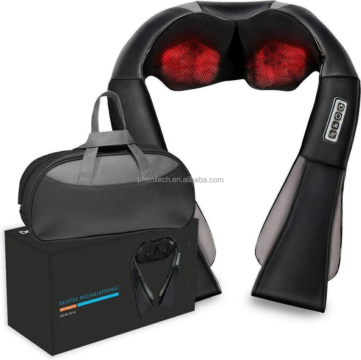 Nowcozy Kneading Neck Shoulder Massager Shiatsu Neck Shoulder Massager with Heat for Muscle Pain Relief