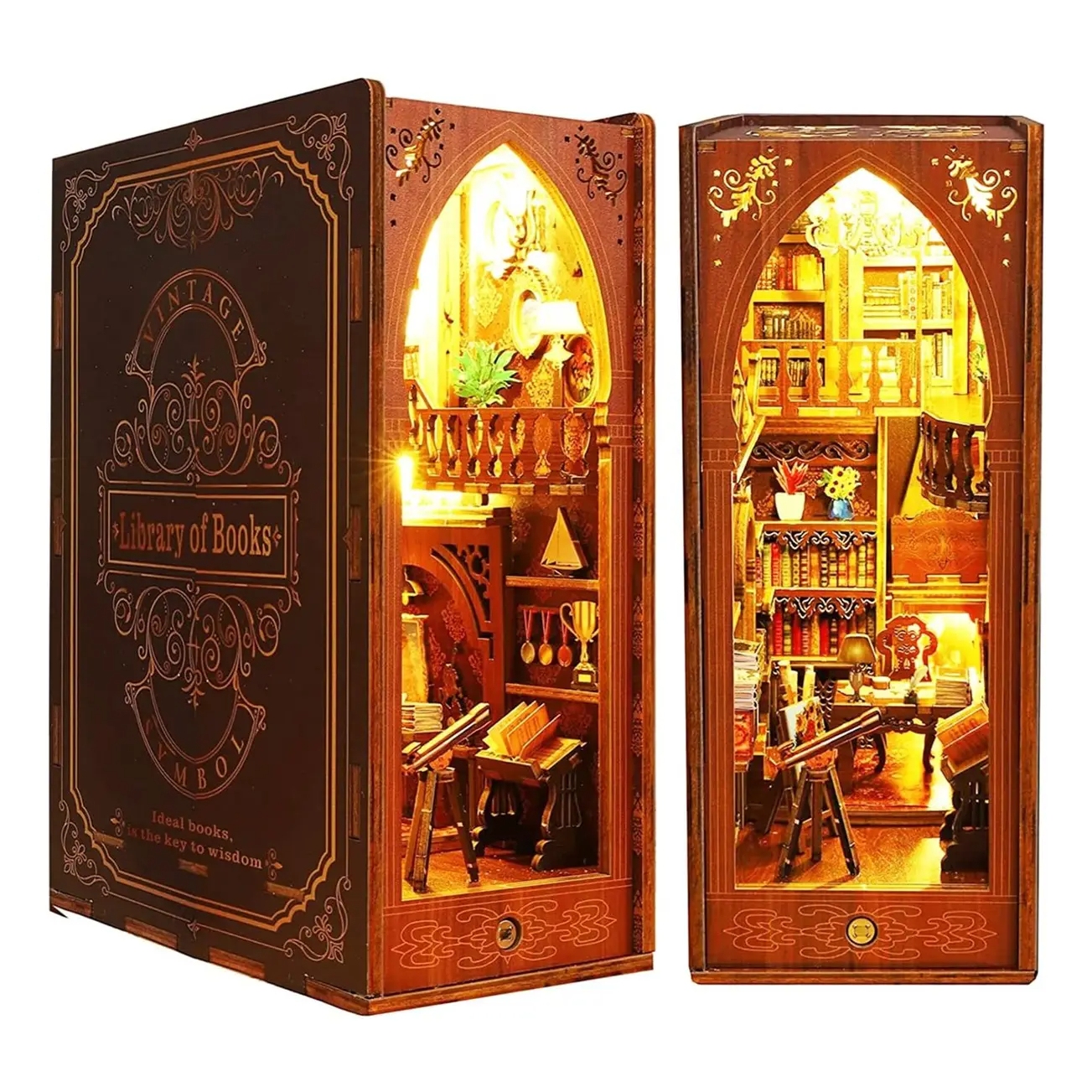Wooden Bookstore miniature Doll House Dollhouse Building Model Toys Shelf Insert Booknook 3D Puzzle For Custom Diy Book Nook Kit
