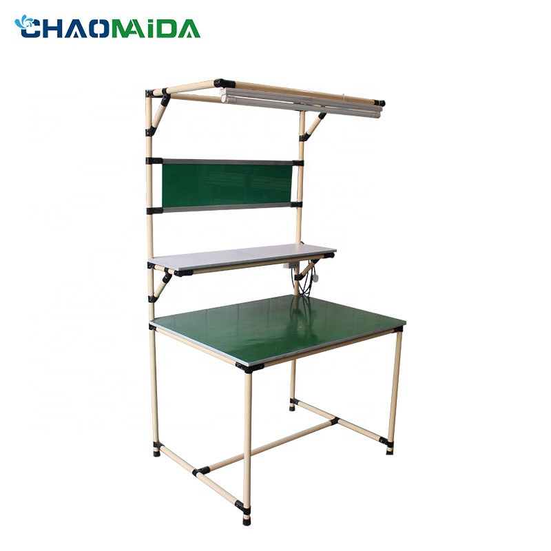 DIY Гибкая неподвижная труба esd стол промышленный верстак для сборной линии