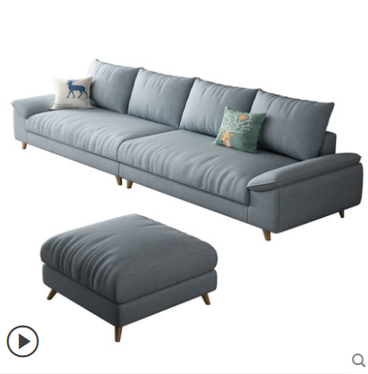 Rib web celebrity INS Nordic sofa, small family latex pine frame a ready for four straight row of disposable
