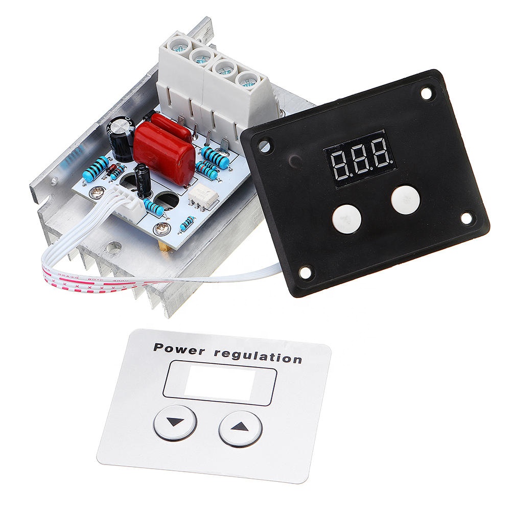 AC 220V 80A 10000W Высокая мощность цифровой SCR PWM контроллер скорости двигателя регулятора напряжения затемнения управления регулирование температуры thermoregul