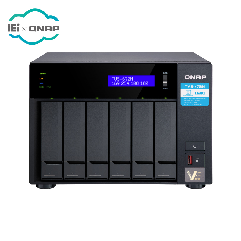 QNAP TVS-672N NAS с процессором Intel Core i3, памятью DDR4 и накопителем SSD для максимальной производительности памяти