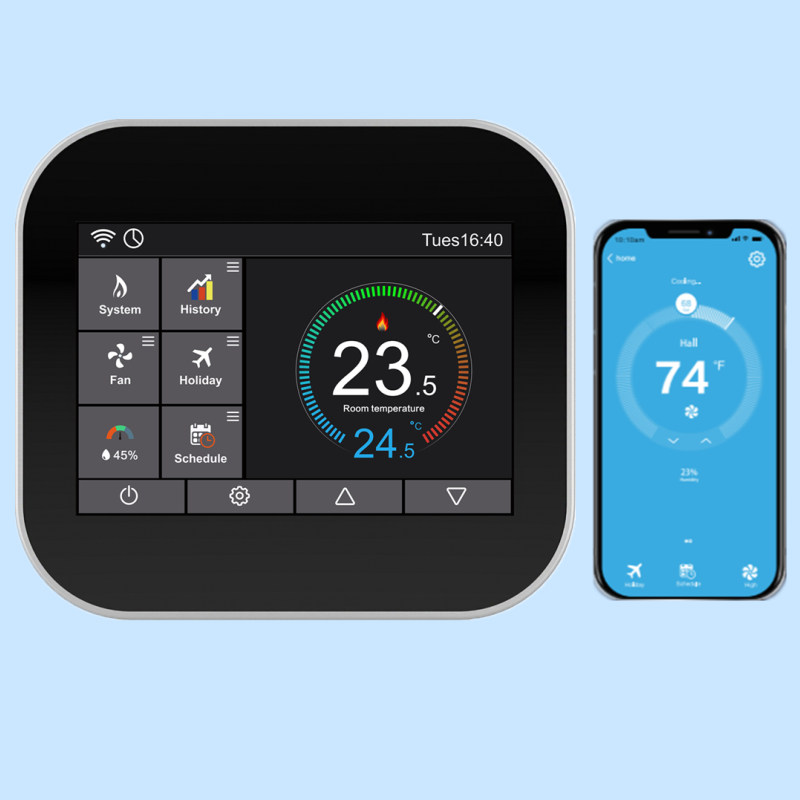 Вентиляторная катушка HVAC WIFI fcu термостат 2 трубы или 4 трубы