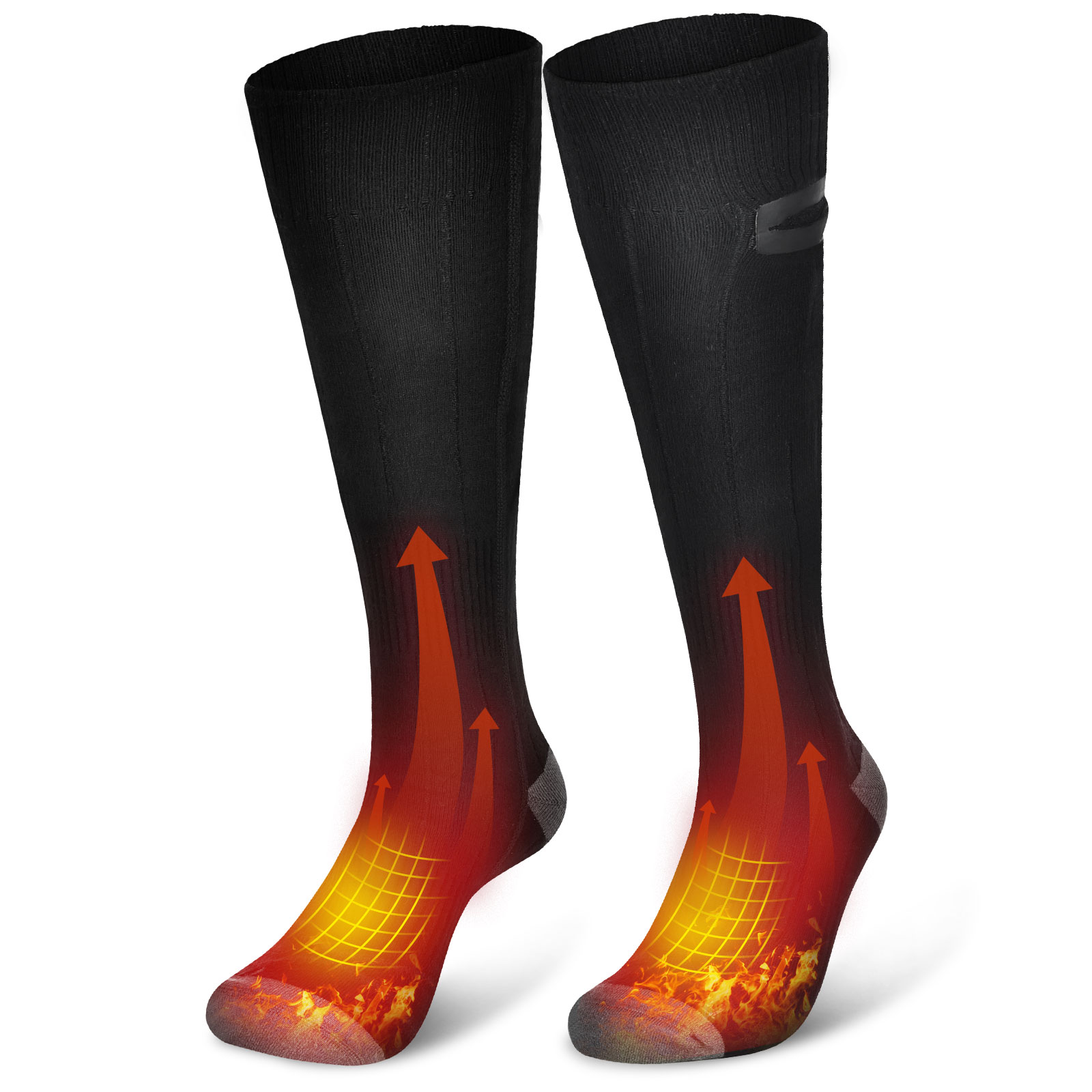 Rechargeable Battery Powered Outdoor Winter Warm Thick Thermal Long Socks Electronic Heated Socks