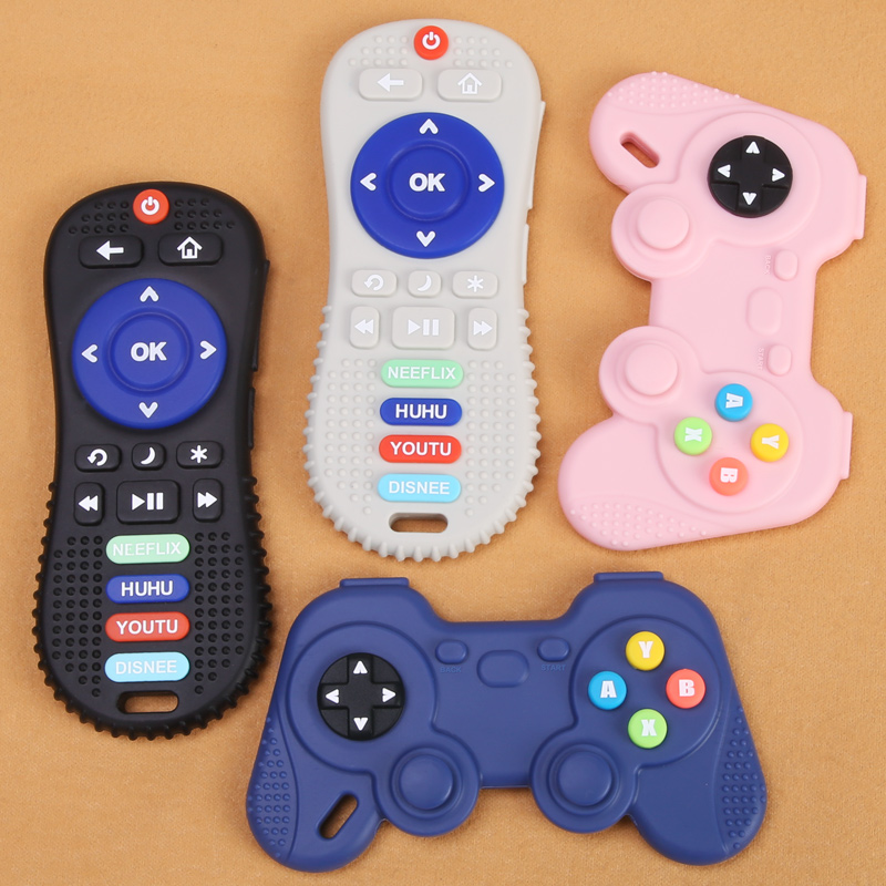 Baby Gift Juguetes Bebe Silicone Teething Toys Crochet Rattle Tv Remote Control Teether For Babies