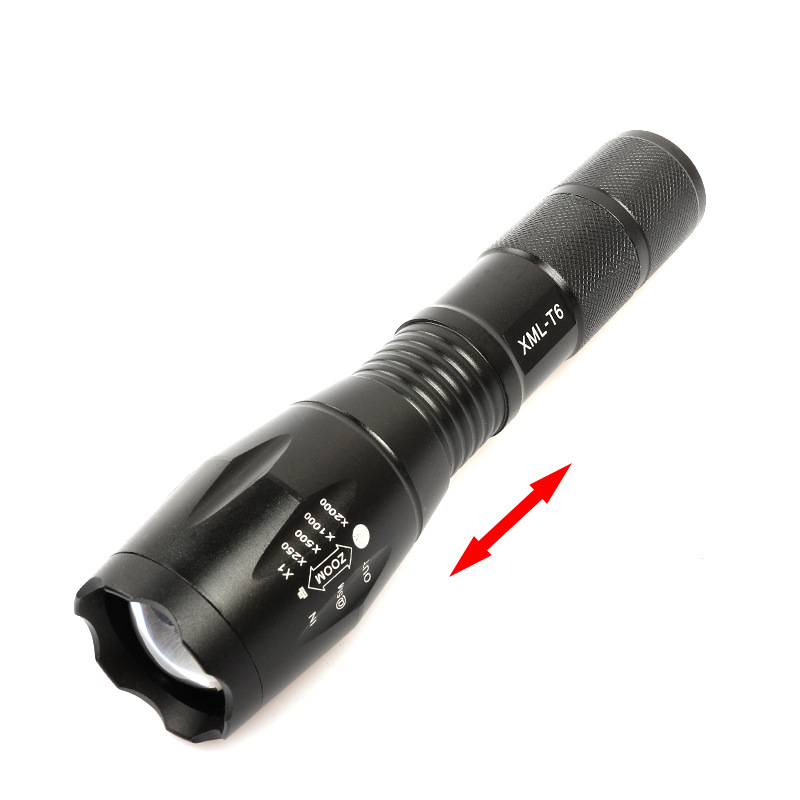 Maaadro Handheld Flashlight T6 Waterproof Resistant Camping Torch Rechargeable Adjustable Focus Zoom Tactical Flashlight