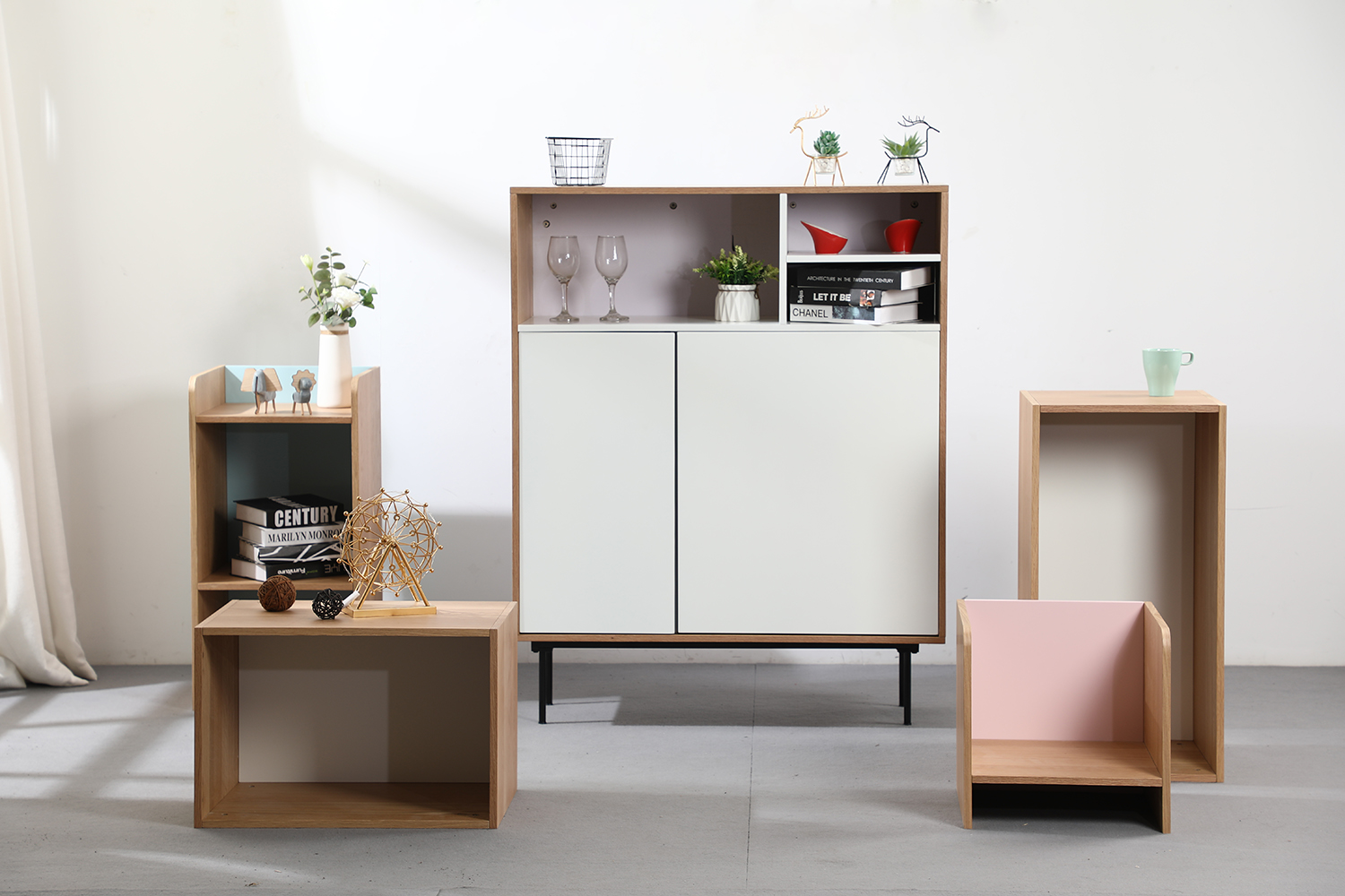 Free Sample Simple Nordic Style Small Coffee Table Storage Furniture Cube Side Coffee Table Sets Living room