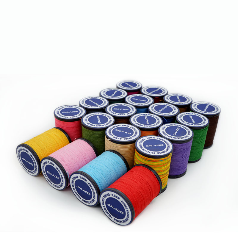 0.5mm High Strength Polyester Sewing Thread Sewing Faden Polyester Cored Round Wax Thread Hand-sewn Leather  Wachs Draht