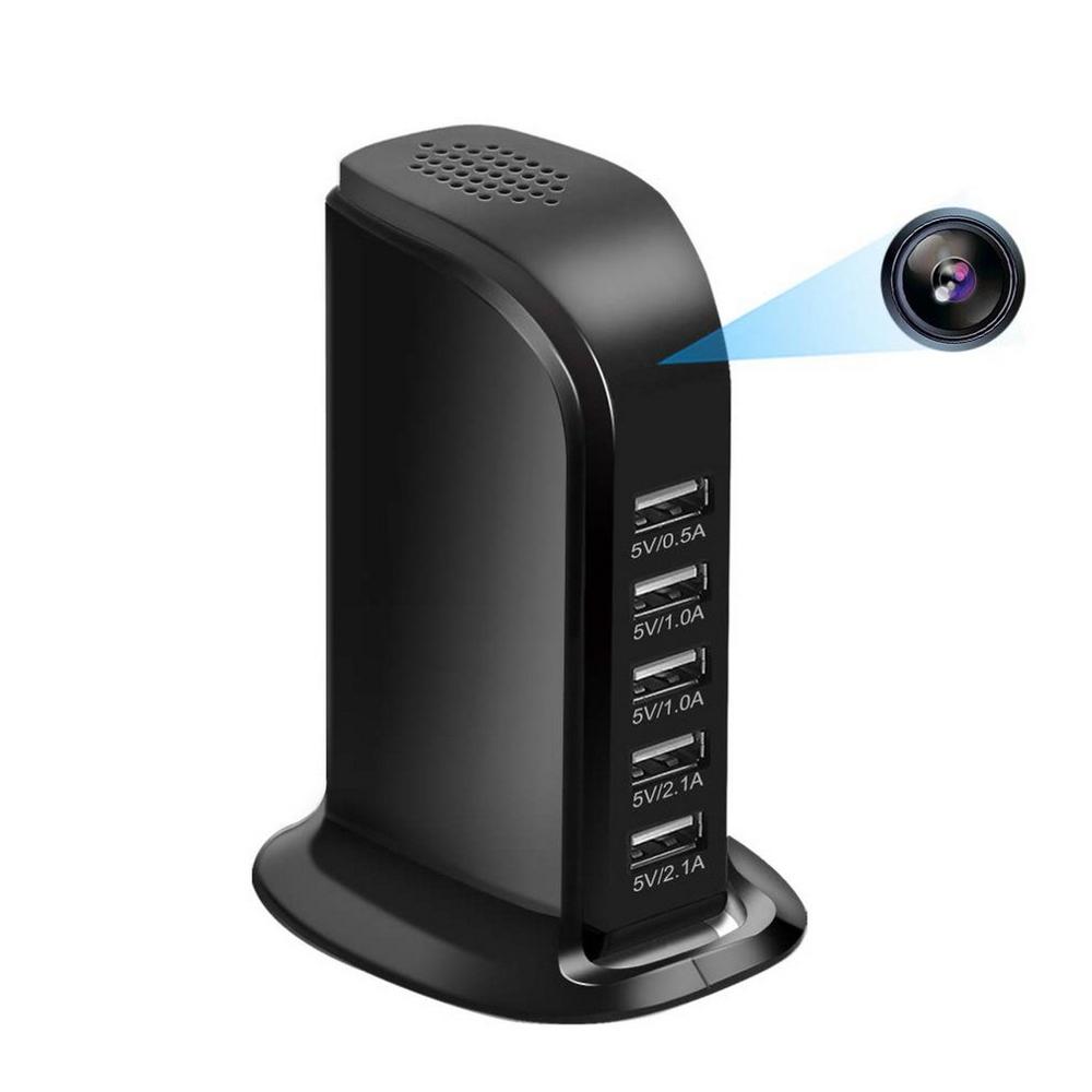 HD Wi-Fi USB зарядная станция камера 1080p 5 USB-портов зарядное устройство видеокамера Беспроводная сеть для дома офиса IP-видеокамера
