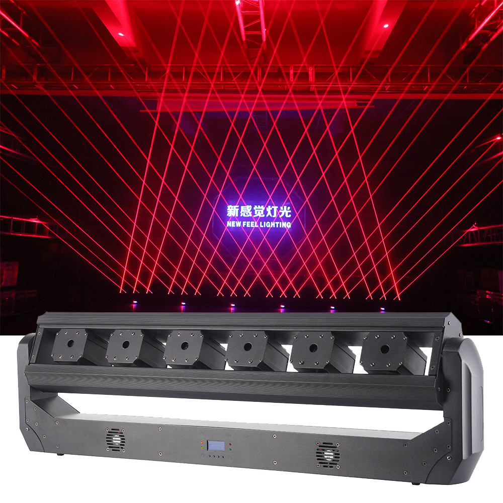 Disco rgb laser moving bar lazer 6x500mw red line fat beam dj club laser lights