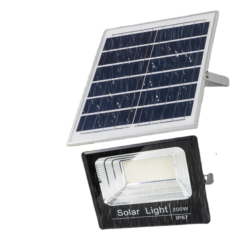 Outdoor IP 67 aluminium 6500k rechargeable led solar power led flood lights 200w