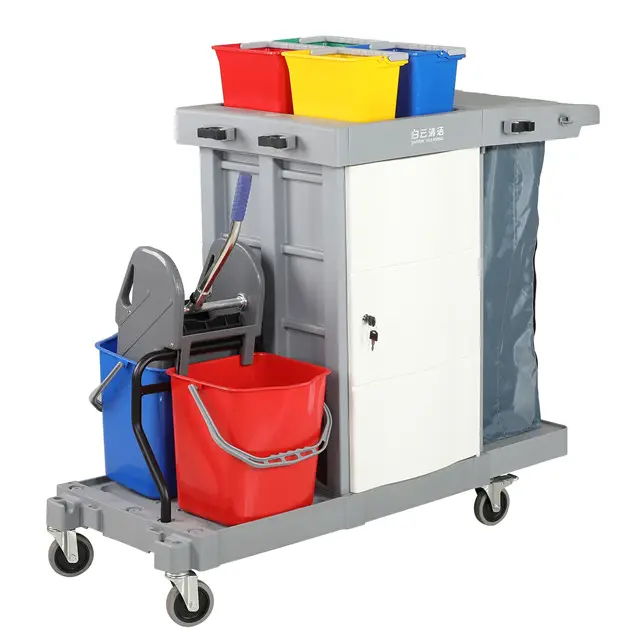 AF08181A Prime Trolley Cart Double Buckets Mop Wringer Room Service housekeeping Janitor Cart