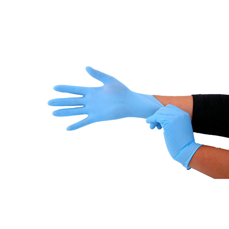 Factory direct sell ce approved powder free blue nitrile disposable gloves box of 100 pcs