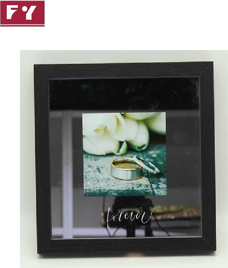 Black Color Wall Photo Frame Floating 201P1220FLT80-BK Design Metal Hanging with Double Sided Glass New Customized BSCI 4 Color