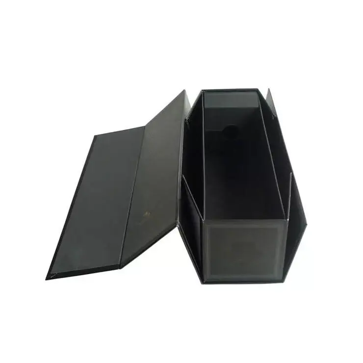 Custom Foldable Paper Box Magnetic wine bottle box packaging for single foldable Magnetic Wine Bottle Cardboard Packaging Box
