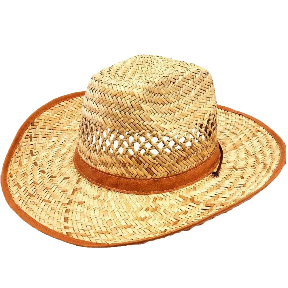 Wholesale natural color men straw safari hat in new style