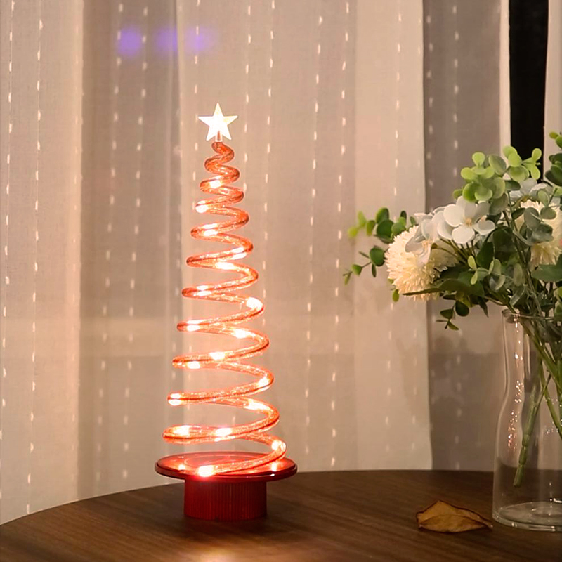 30cm 35cm 46cm Pre-lit Circle Metal Led Christmas Tree Light Spiral Light Tree for holiday decoration