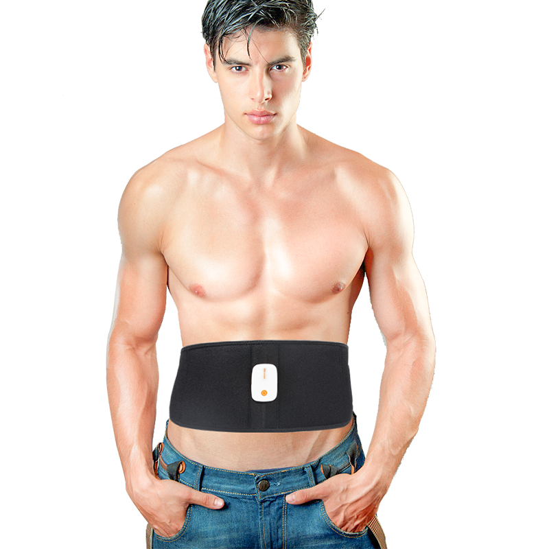 EMS Muscle Training Gear Stimulater Abdominal Waist Body Fitness Exercise Belt USB Charging