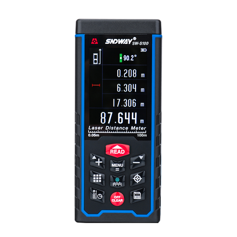 SNDWAY SW-S100 цифровой лазерный дальномер с цветным дисплеем аккумуляторная 100m лазерный дальномер измеритель расстояния