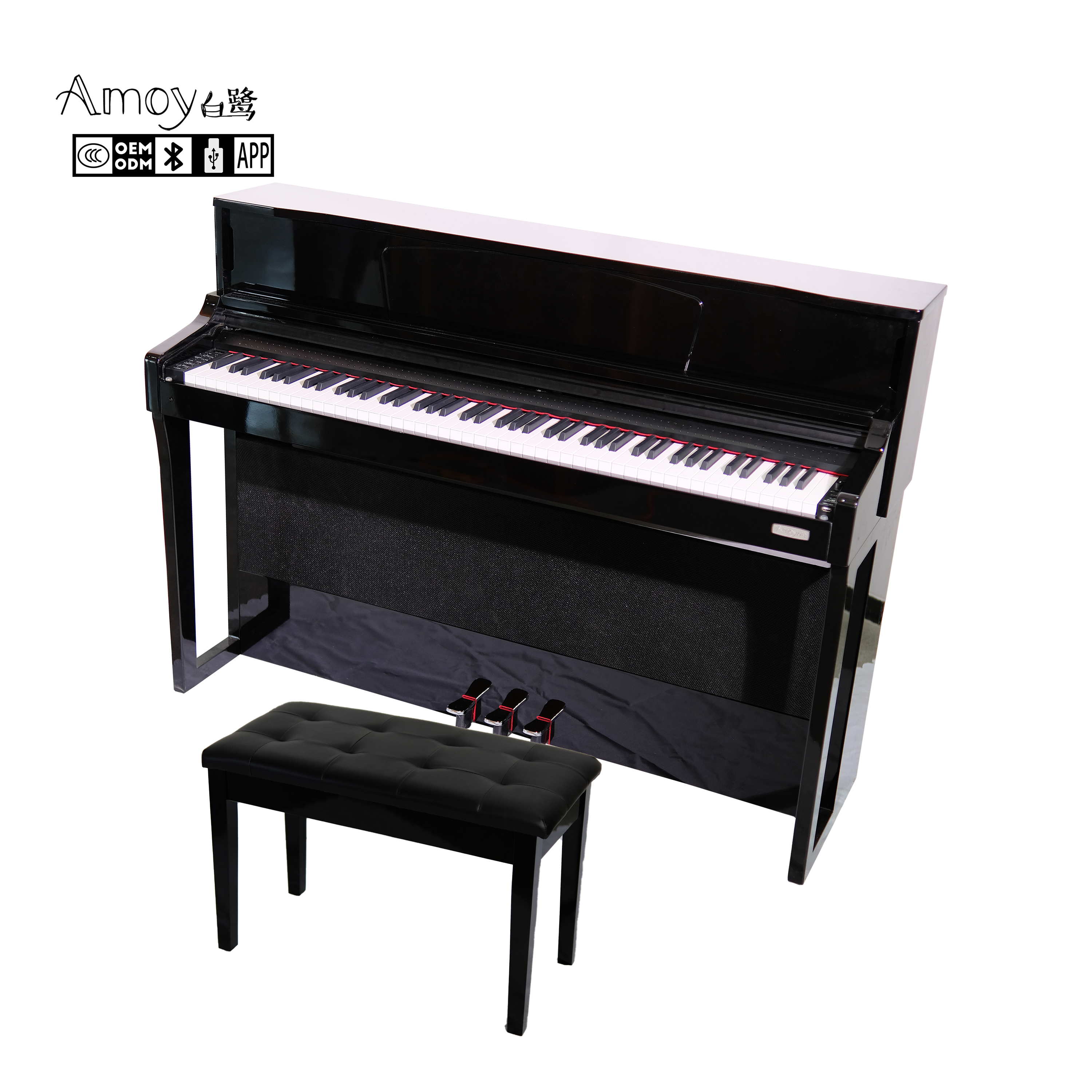 Профессиональное акустическое цифровое пианино Pianoforte, 88 клавиш, черное вертикальное цифровое пианино