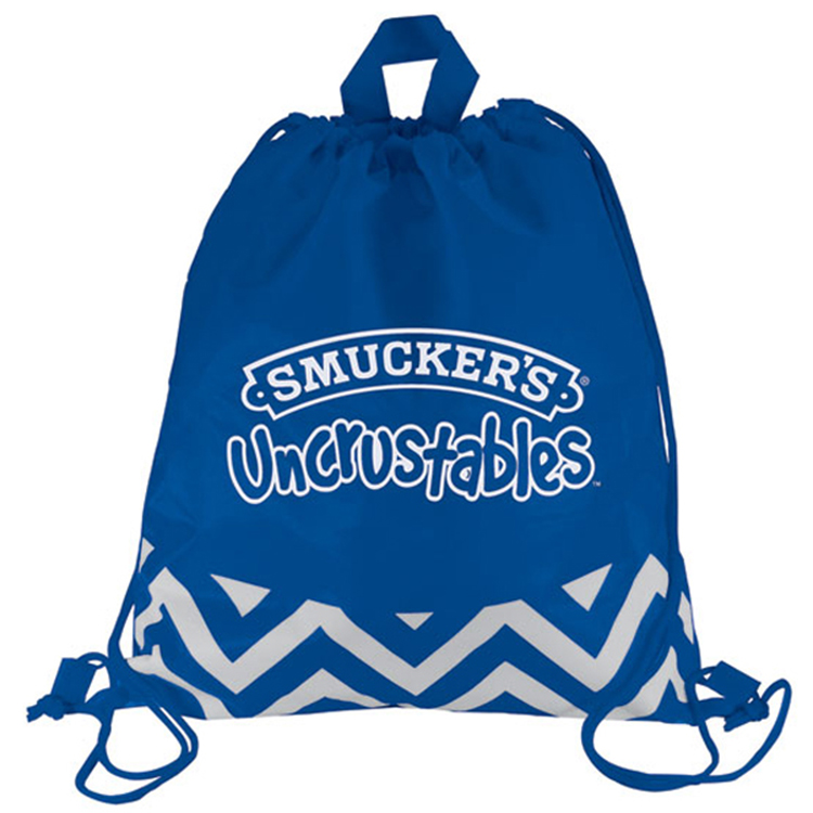 Twisted Drawstring Backpack with zipper on the side for smaller items