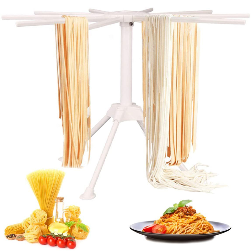 Pasta Drying Rack Noodle Stand with 10 Bar Handles Collapsible Household Noodle Dryer Rack Hanging for Home Use Spaghetti