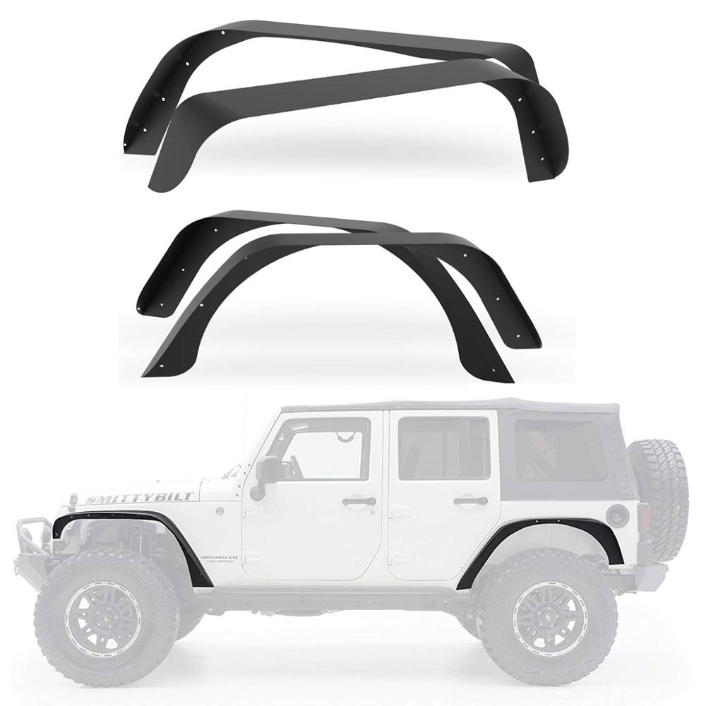 4 шт., стальные передние и задние плоские кранцы для Jeep 07-17 Wrangler JK