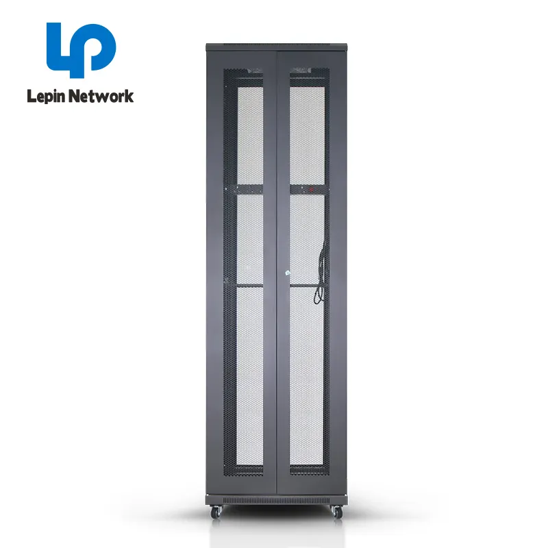 Server Room Ningbo Lepin Factory Customize Black 18 Rack Cabinet 42u Server Data Network Cabinet Ce Glass Door Rack For Data Entry Room