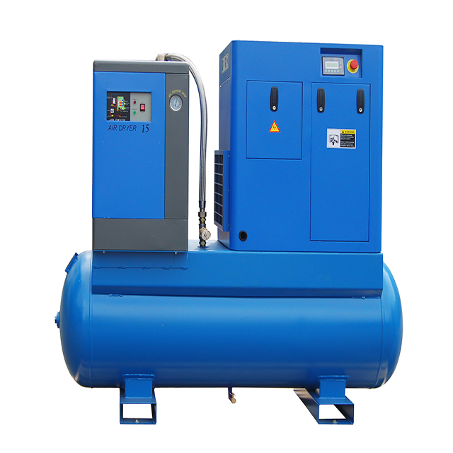 7.5Kw 10HP ременной привод частоты фиксации все в одном винтовой воздушный компрессор с баком 300L и сушилкой