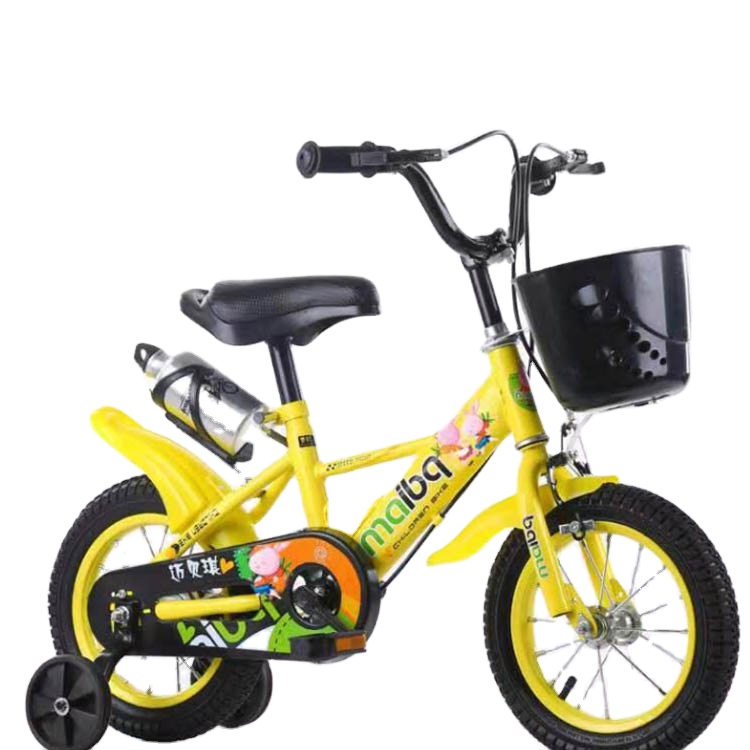 High-carbon steel 12/14/16/18 inch kids bicycle for child with auxiliary wheel
