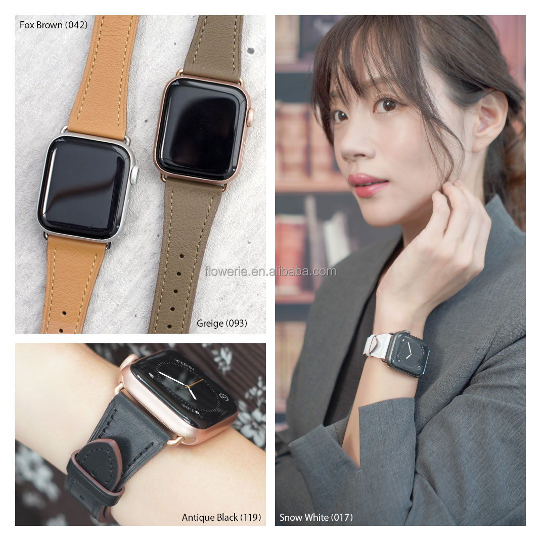 Handodo Genuine Leather Business Replacement Bands Loop Men Women for iWatch 7 SE   Series 6/5/4/3/2/1